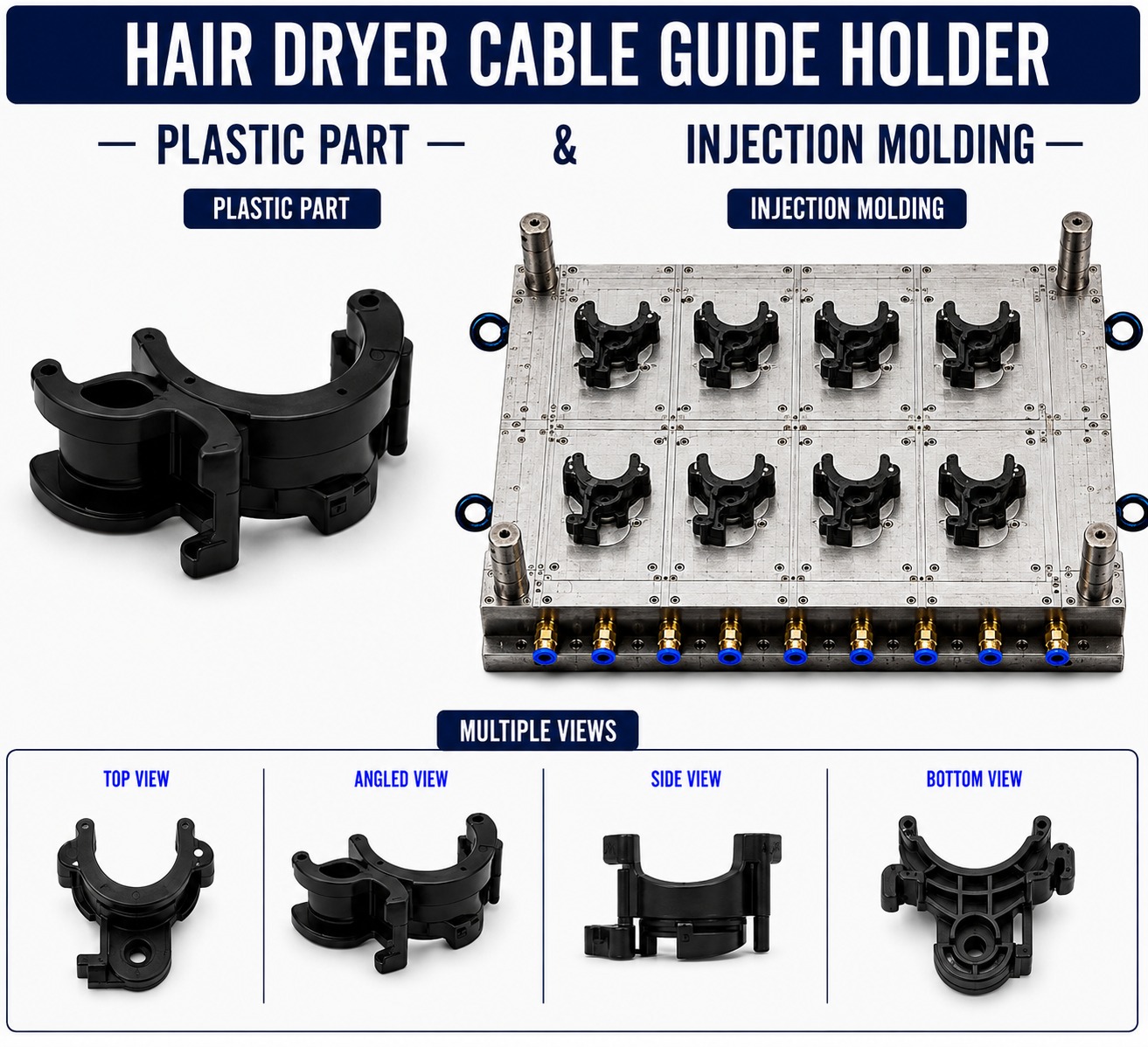 Hair Dryer Plastic Cable Guide Holder Mould and Moulding Service
